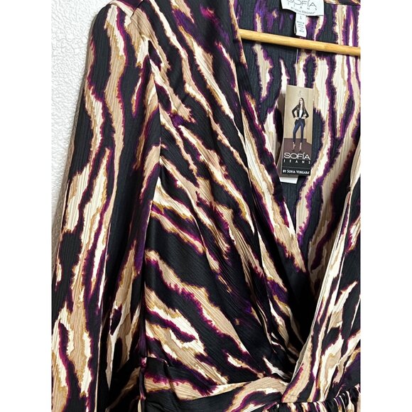 Sofia Jeans by Sofia Vergara Multi-colored Drape Knot Top NWT LARGE - Picture 8 of 16